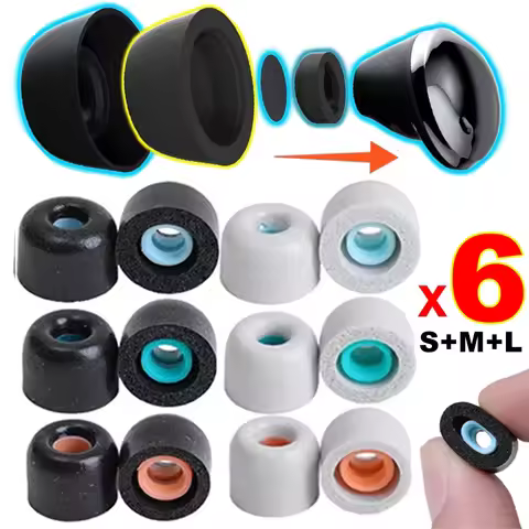 6-1Pairs Memory Foam Tip for Sony WF-1000XM4 WF-1000XM3 Replacement Wireless Earphones S/M/L Anti-Sl