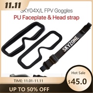 Skyzone SKY04X/L FPV Goggles Head Strap Faceplate Mask PU Pad w/Magic Stick Loop Tape for Racing Dro