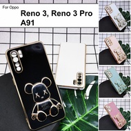 Carristo Oppo Reno 3 Oppo A91 Reno 3 Pro Cute Fat Bear Mobile Phone Stand With Gold Accent I Ring Ho