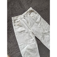 Preloved denim pants denim pants women'sBroken White cullote denim pants loose denim pants
