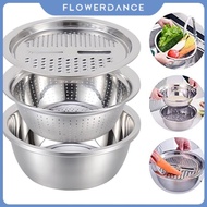 3Pcs/Set Stainless Steel Pot Set Double Bottom Soup Pot Nonmagnetic Cooking Multi purpose Cookware Non stick Pan Induction Cooker flower
