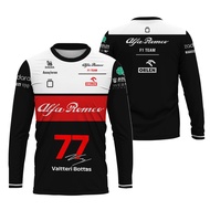 New Alfa Romeo jersey long sleeve motorcycle red, white, and black sleeve design