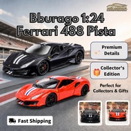 Bburago 1:24 Ferrari 488 PIsta Sports Car DieCast Vehicles Collectible Model Car Toys