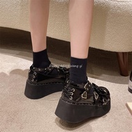 Gothic Lolita Leather Shoes - Punk Style with Round Toe