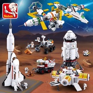 building blocks 積木模型拼装 火箭积木 Style Small Luban Assembled Building Blocks International Space Station 