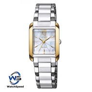 Citizen EW5554-82D Analog Eco Drive Silver Dial Two-Tone Square Dial Stainless Steel Ladies / Womens Watch