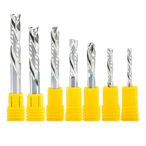 1pc 1/8"4/5/6/8/10mm AAA UP & DOWN Cut Milling Cutter Two Flute Spiral Bit End Mill CNC Woodworking