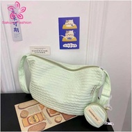 Sakurafasion Versatile Soft Pillow Nylon Casual Shoulder Bag Simple Niche Design Messenger Bag L2322