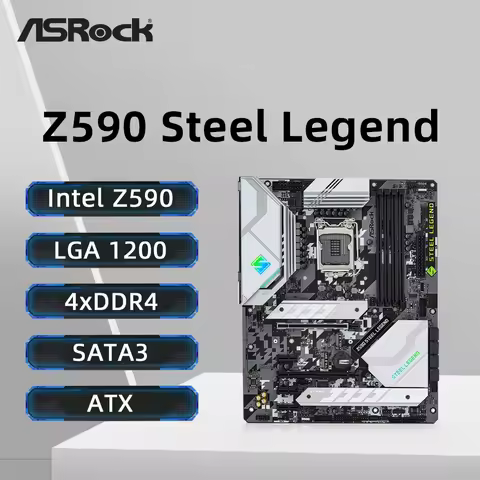 ASRock Z590 STEEL LEGEND Motherboard LGA 1200 Support 11900KF i7-10700K i5-10400F 11600K CPU 4xDDR4 