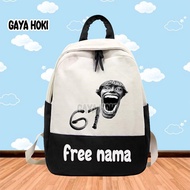 [FREE NAME] Kindergarten/ Elementary School Backpack with SCP 67 KIDS HORROR ROBLOX Image