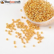 10gs Brass Crimp End Beads Rondelle for Jewelry Findings Golden color 2mm in diameter 1.2mm long hol