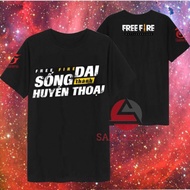 Free Fire Black T-Shirts Live Smooth, Cool, Elastic / Extreme Print