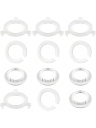 12入組燈罩縮小環,燈罩縮小環,燈罩適配器環,e27至e14燈罩縮小環,塑料e14螺紋套環,適用於吊燈、桌燈、卡口頭燈,適用於燈具的螺紋和卡口設計