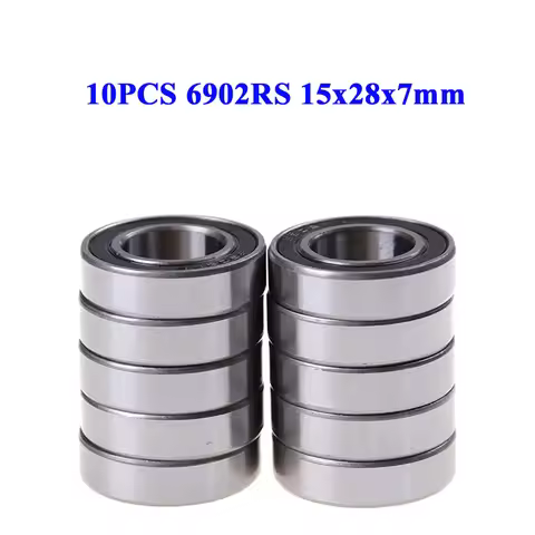 10PCS 6902RS Bearing 6902 RS 2RS 6902-2RS 15x28x7mm ABEC-5 Rubber Cover Seal Double Sealed Wheel Dee