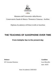 THE TEACHING OF SAXOPHONE OVER TIME Luca Mozzillo