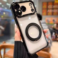 New 360° Rotating Magnetic Stand Clear Case For Moto G77 G86 G84 G72 G60 G60S G56 G54 G52 G40 Fusion