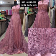 Imported Sequin Root Brocade Tile Fabric SAT NC047-22F no:02