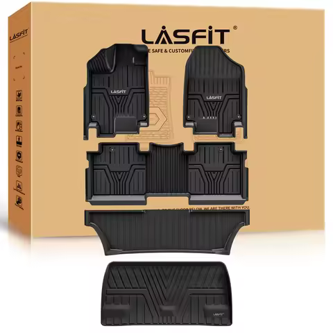 LASFIT Floor Mats and Cargo Liner Fit for Honda Odyssey 2018-2025 1st & 2nd & 3rd Row & Trunk Mat Al