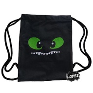 Fury Night Light Mesh Bag Toothless Face Backpack/ How To Train Your Dragon Hiccup Lopez Drawstring 