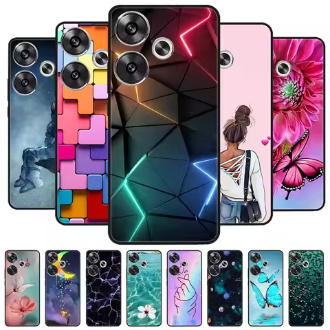 For POCO F6 Case POCOF6 Black Cover Lion Wolf Silicone Soft Back Cases For Xiaomi POCO F6 Phone Case