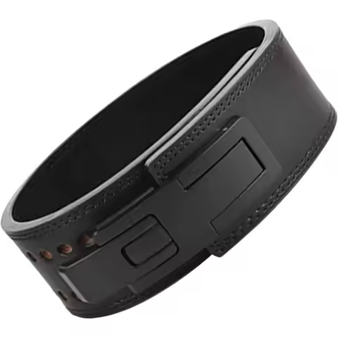 Genuine Leather Weightlifting Belt Lever Buckle Waist Support Belt for Men Gym Strength Training Bod
