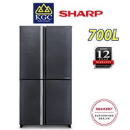 [Free Shipping] Sharp (700L) SJF821VMSS Fridge 4 Door Side By Side Inverter Avance Refrigerator Peti Sejuk