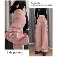 Trousers Pants For Women High Wasit Wide Leg Sports Causal Jogger Pants Pink Cargo Pant