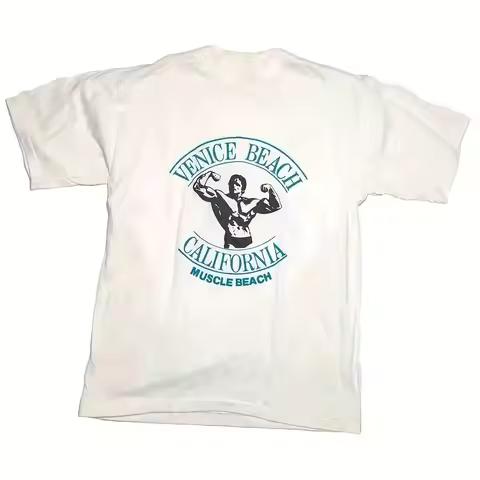 Men'S Arnold Schwarzenegger Retro Bodybuilding T-Shirt Governator Fitness T-Shirt Venice Beach Muscl