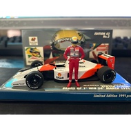 Mini Cut 1/43 mclaren mclaren Honda mp4/6 Senna 1991 Game Season Brazil Station First Win, with Doll