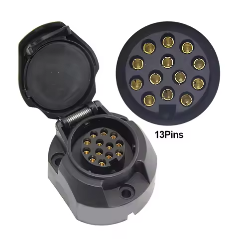 13 Pin Euro Plastic Trailer Socket Car Accessories Caravans 13 Pole Tow Bar Towing Socket Plug 12V E