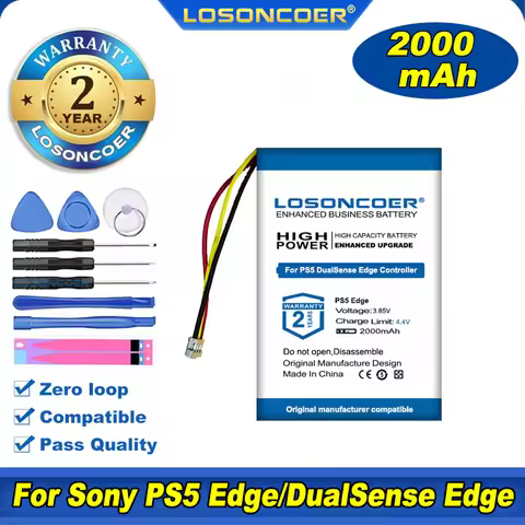 100% Original LOSONCOER 2000mAh For Sony PS5 Edge Controller, For DualSense Edge Game Controller Pol