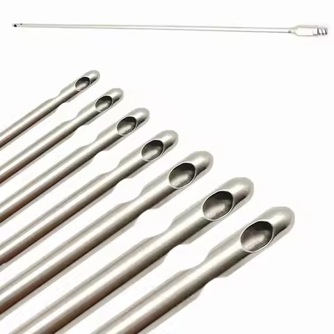 Three Hole Liposuction Cannula Aspirator Fat Harvesting Cannula Fat Transfer Needle Stainless Steel 