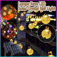 Lampu Raya LED Solar Crystal Ball Light Fairy Light Waterproof Outdoor Patio Lawn Garden Home Decor