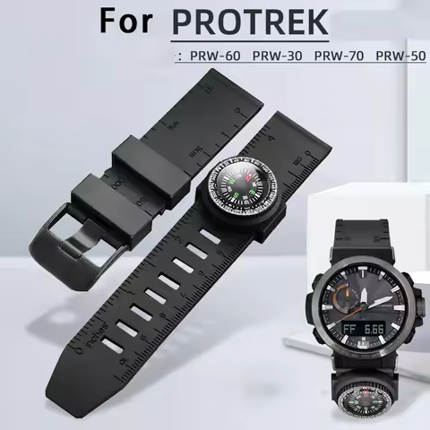 Silicone watch belt for CASIO PROTREK outdoor watch accessories prw-60 /prw-70 / prw-50 / 30yt men's
