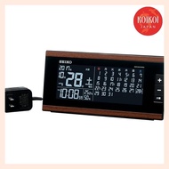 Seiko Clock (Seiko Clock) Seiko Clock Alarm Clock Radio AC Digital Monthly Calendar Function Rokuyo Display Tea Wood Grain Pattern DL212B SEIKO