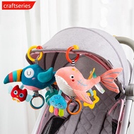 CRAFTSERIES 1Pc Newborn Baby Rattles Plush Stroller Cartoon Animal Toys Baby Mobiles Hanging Bell Educational Baby Toys 0-24 Months J7X1