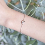 藍托帕石925純銀星月設計手鍊