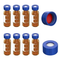 2ML Autosampler Vials Pack Of 100 - HPLC Vials 9-425 Vials with Blue Screw Caps