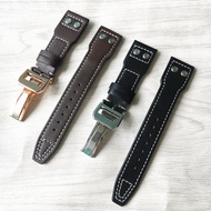 Lee's Strap 22mm Suitable for IWC IWC Flying Portugal Series High-Quality Genuine Leather Watch Strap Discounted Buckle Rivets Style Tool Fashion Choice