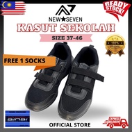 [New Seven] Kasut Sekolah Hitam Original Lekat /Unisex Budak Lelaki &Perempuan/School Shoes NEW7-778