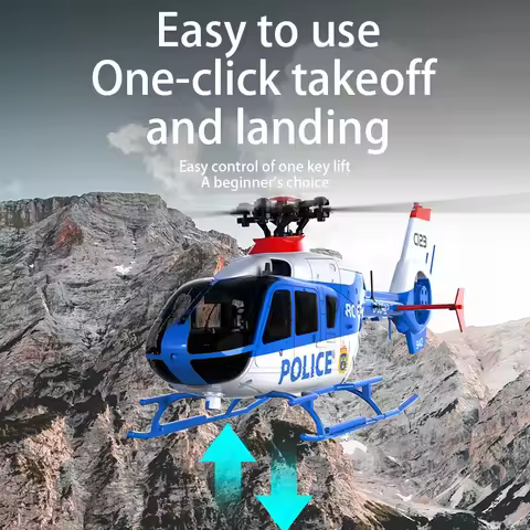 C123 6CH RC Helicopter EC135 Double Brushless Direct Drive Single Paddle Aileron Free Helicopter mod