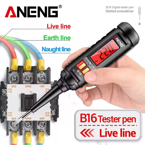 ANENG B16 Voltage Tester Pen 12V-300V Non-Contact Induction Detector NCV Voltage Sensing Test Meter 