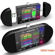 UD24 DC5.5 USB tester Type-C 2.4"inch digital voltmeter ammeter voltage detector volt PD Trigger electric meter