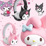 NEW SANRIO HELLO KITTY KUROMI BLUETOOTH HEADPHONE WIRELESS HEADSETS CARTOON WITH MIC FOLDABLE LIGHTW