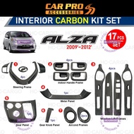 Perodua Alza 2009 - 2012 Carbon Fiber 17PCS Interior Decoration Accessories Frame Cover
