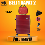 Koper Set 2 Polo Geneva 18+12inch Ukuran kabin - Tas Travel - fiber hardcase - Koper Polo - make up 