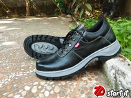 Sepatu Safety Cheetah 7012 Hitam Original Arboo kulit asli tahan kuat