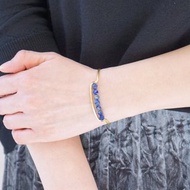 黃銅 x 石青金石 黃銅手鐲 天然石 誕生石 青金石