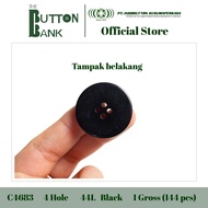 BLACK suit buttons size 44L / 28mm EXPORT QUALITY C4683-44-BLACK