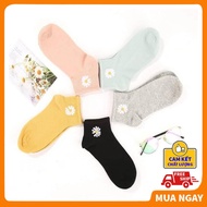_ Cute vintage Korean style chrysanthemum women's socks made of ABATI deodorant breathable wool